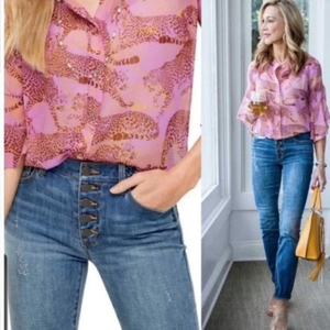 Cabi Jeans Women's Distressed Button Fly Stretchy Skinny Ankle Jeans Sz. 6‎